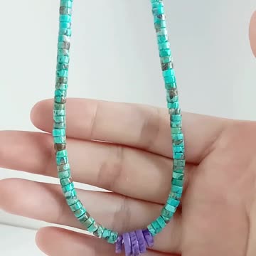 Free-shape Natural turquoise with Charoite pendant handmade necklace Perfect Gifts For Her