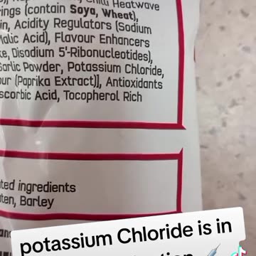 Potassium Chloride in the crisps