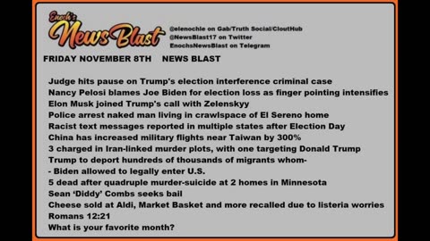 Friday November 8, 2024 News Blast