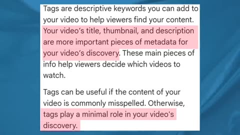 Thumbnail Discreption Titles are important