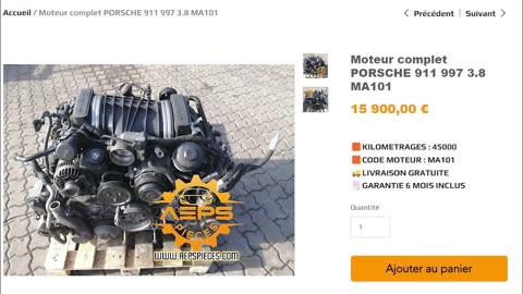 Moteur complet PORSCHE 911 997 3.8 MA101