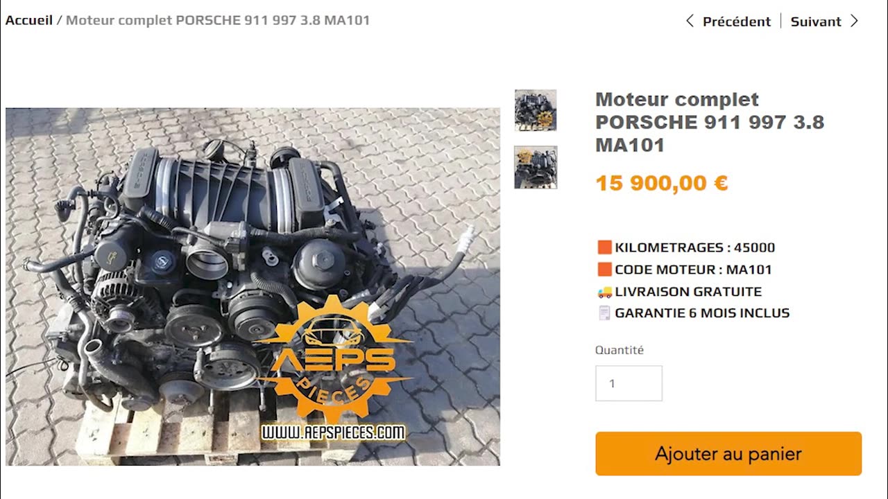Moteur complet PORSCHE 911 997 3.8 MA101