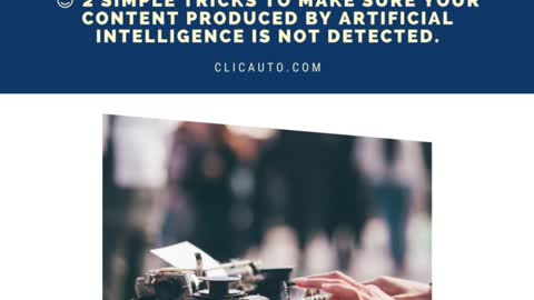 😎 2 SIMPLE TRICKS TO MAKE SURE YOUR CONTENT PRODUCED BY #ArtificialIntelligence IS NOT DETECTED.