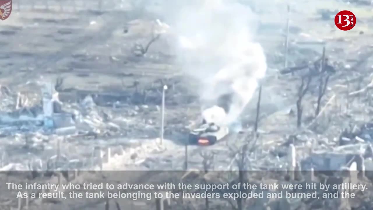 Russians attacking with infantry and tanks were fired upon - they took wounded and tried to escape