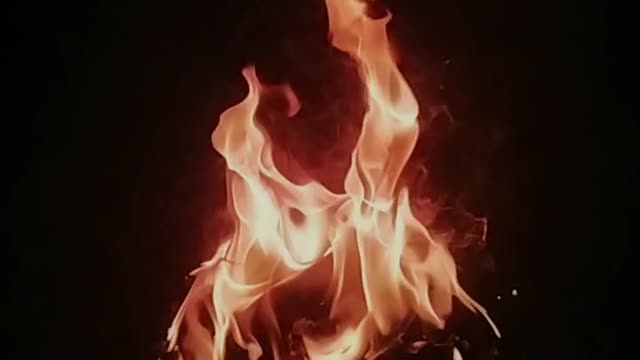 A Bonfire Giving Light From The Darkness OF The Night
