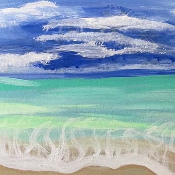 Beach Seascape clouds Acrylic Painting