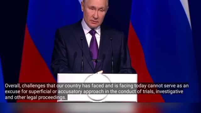 Putin at the Russian Congress of Judges