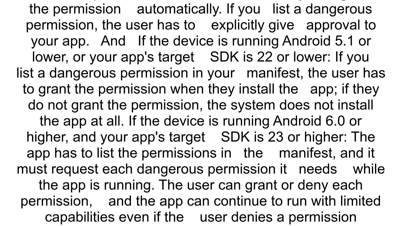 Android requires user to enable permissions for my app that are already requested in manifest