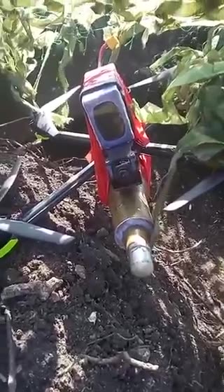 Ukrainians Find Undetonated RPG Drone