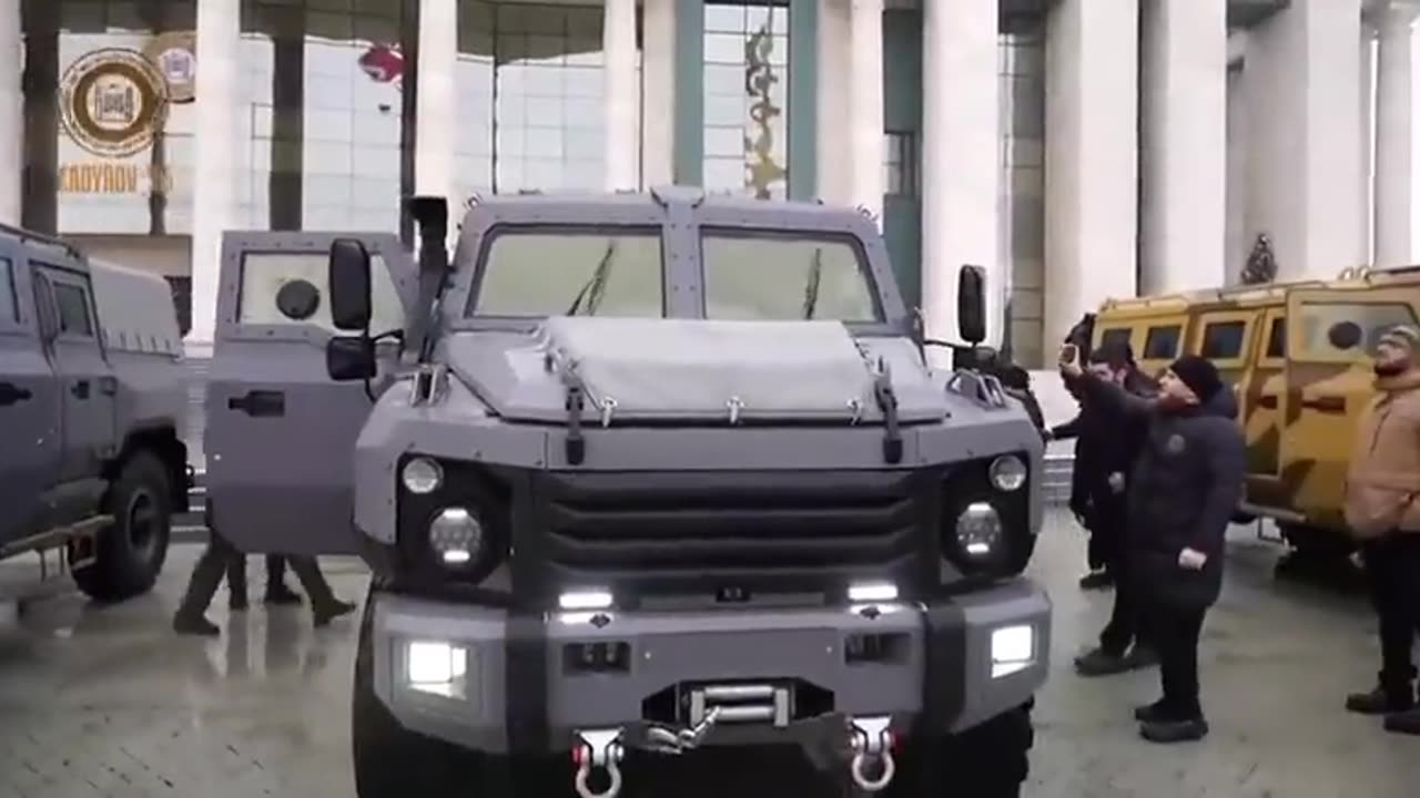 Kadyrov shows off his new vehicle.