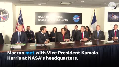 Kamala Harris, Emmanuel Macron discuss space efforts during DC visit | USA TODAY