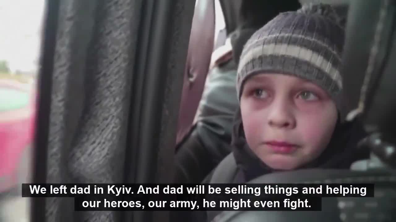 Little Boy Describes the Feeling of Leaving Ukraine as His Father Stays to Fight