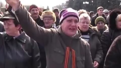 This is Bahkmut in 2014 during the anti-maidan protests, thousands rally for a referendum