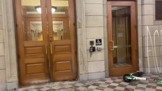 Aftermath of Portland Antifa vandalizing their own city hall