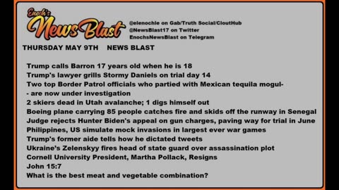 Thursday, May 9, 2024 News Blast