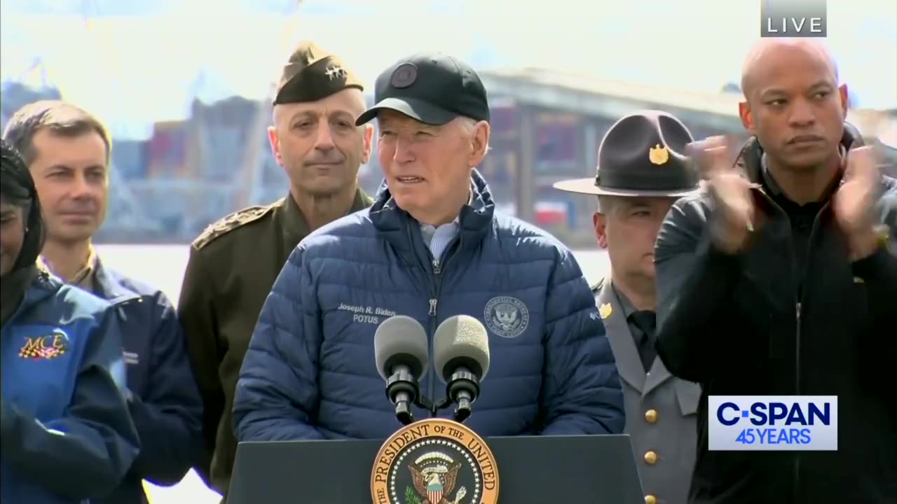 USA: Biden reiterates his plan of rebuilding Francis Scott Key Bridge pay by federal government!