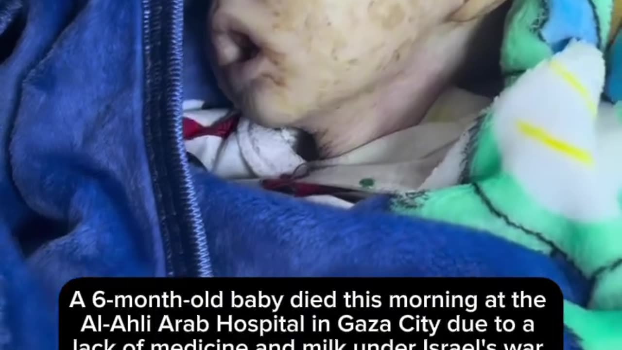 A 6-month-old baby died this morning at the Al-Ahli Arab Hospital in Gaza