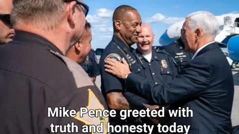 Mike pence greets police