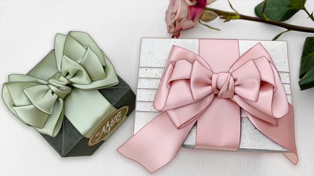 DIY Gift Wrapping - Gift Box Packing With Ribbon Bow