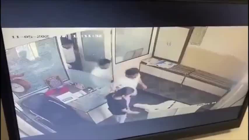 She went and got her phone. When she started using it is when he went down. Hmm...