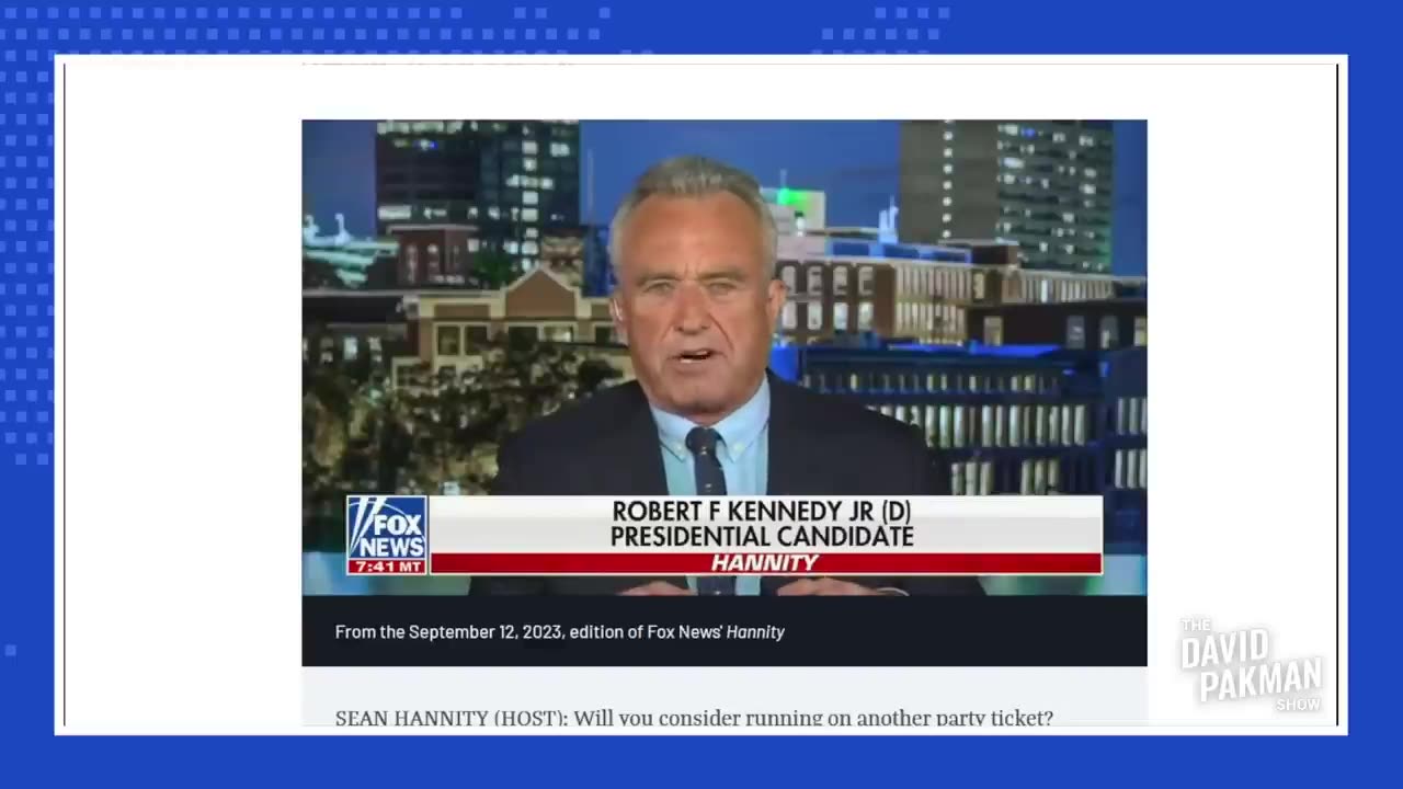 Sean Hannity BEGS RFK Jr to run third party (to elect Trump)