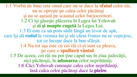 Psalmul 1 plăcerea în Legea lui Yehovah dă rod