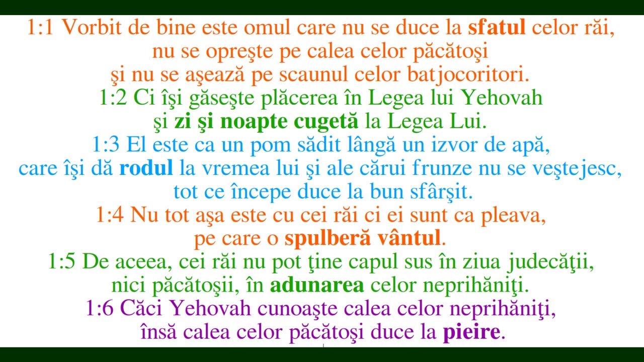 Psalmul 1 plăcerea în Legea lui Yehovah dă rod