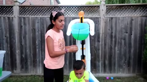 Splash Dunk Tank Challenge Family Fun Activities with HZHtube Kids Fun.mp4