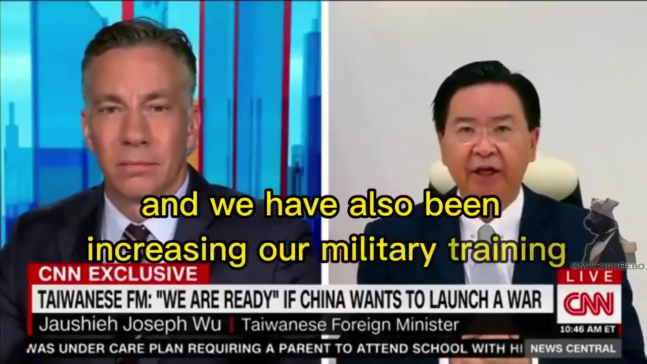 Taiwan’s foreign minister says it’s ready to go to war with China.