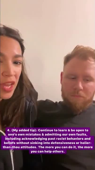 AOC and her boyfriend talk about "combatting racism as a white person"