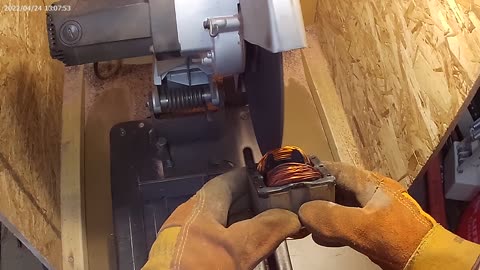 Cutting small motor stators