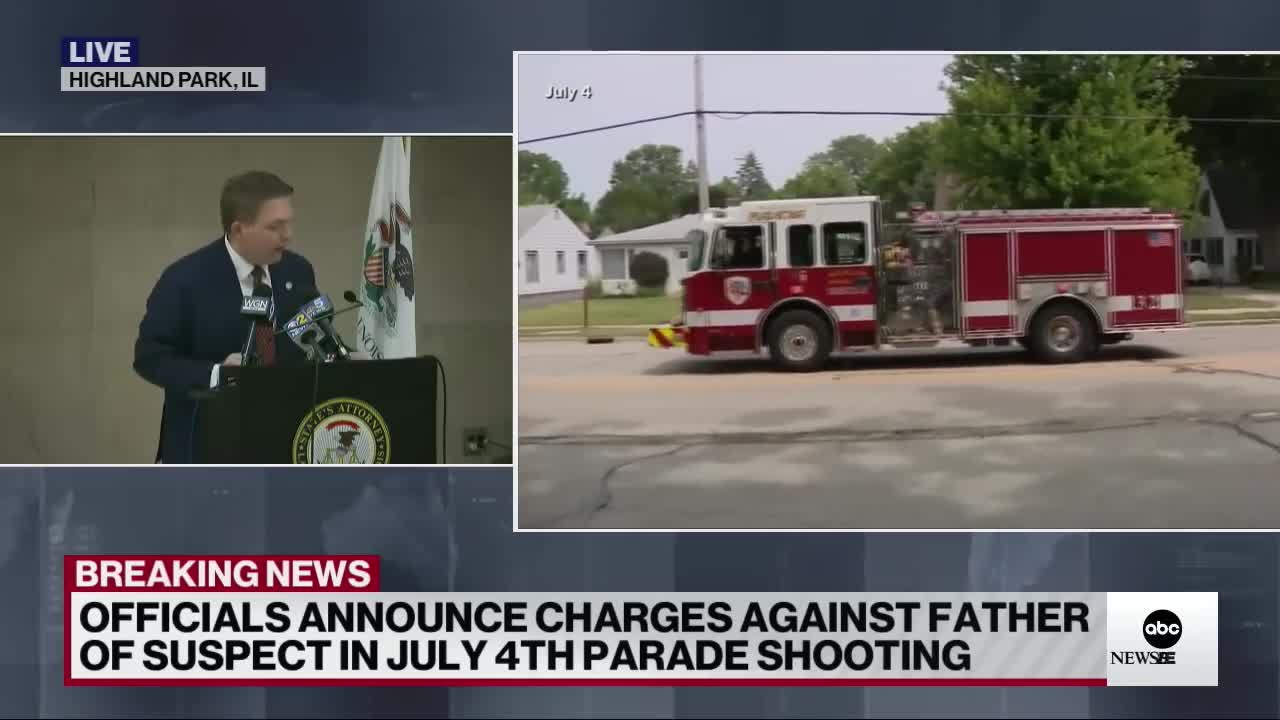 Charges announced against father of suspect in July 4 parade shooting