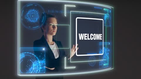 Welcome Professional Woman Business Hologram