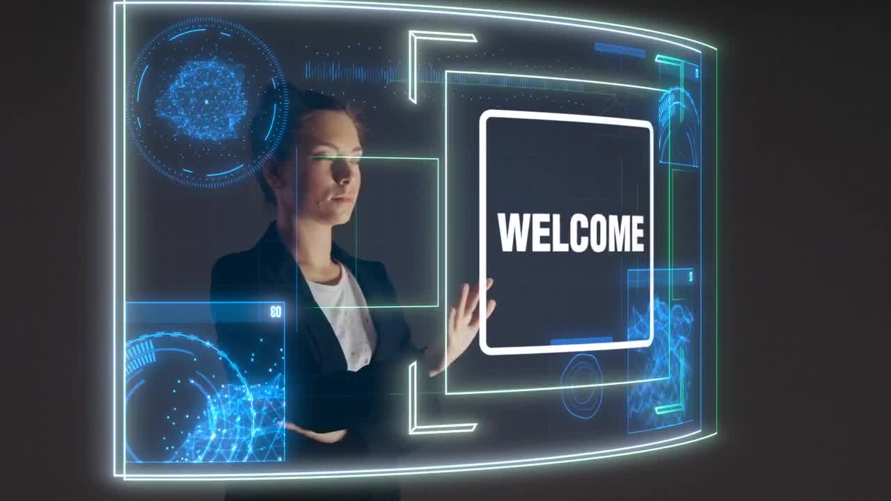 Welcome Professional Woman Business Hologram