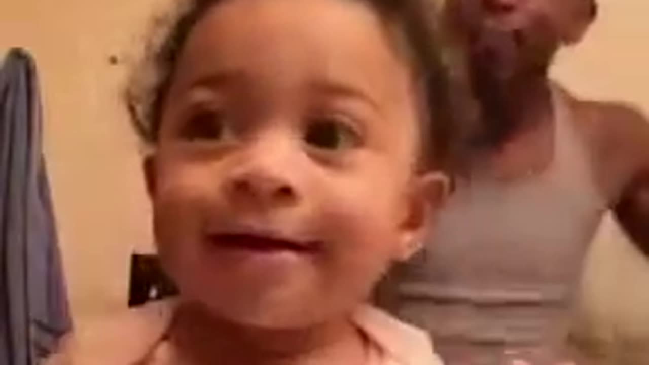 This cute baby and her silly dad dancing and enjoying funny moments