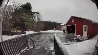 Slick Steps Cause Cautious Man to Slip