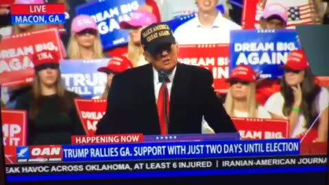 🦅OAN Macon Georgia rally president Donald j trump Sunday 09:37 go vote