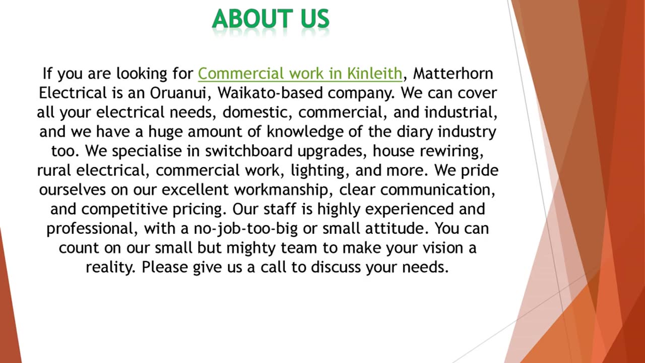 If you are looking for Commercial work in Kinleith