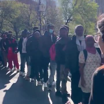 Large number of Illegals Swarm New York City's City Hall