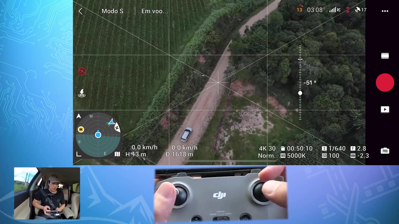 Como não perder seu drone em acompanhamento de carro