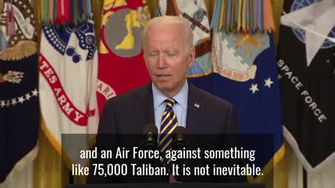 According to Biden on Afghanistan withdraw