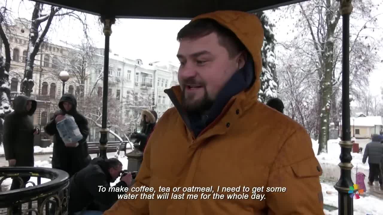 Kyiv Residents Line Up For Water After Devastating Russian Strikes