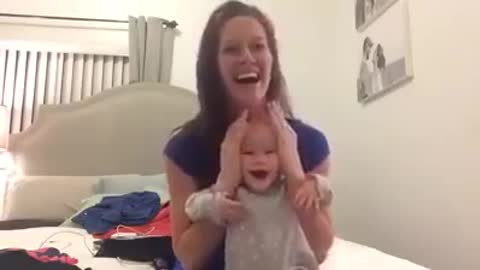 Funny baby laughing