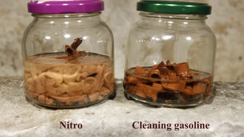 Lego duplo melting in different solutions
