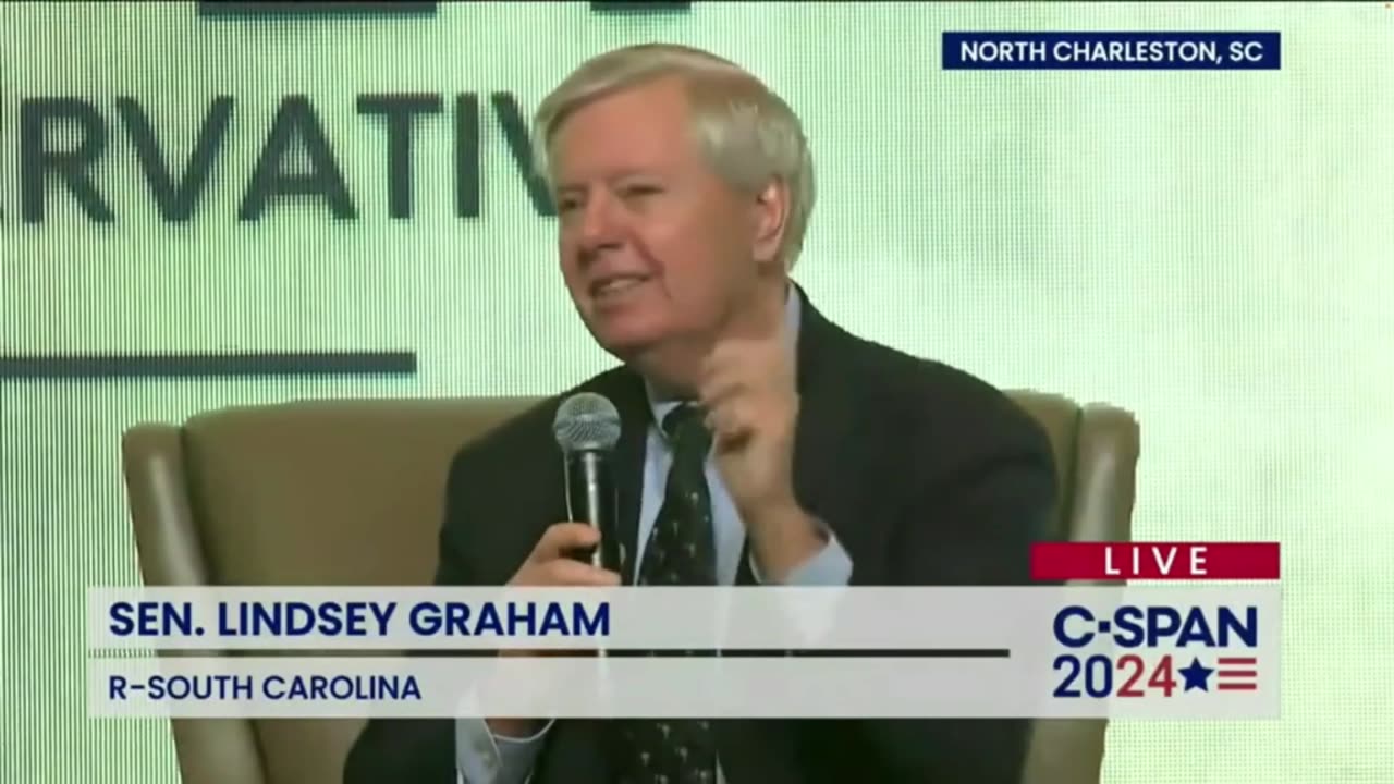 Lindsey Graham clashes with audience member over U.S. support for Ukraine