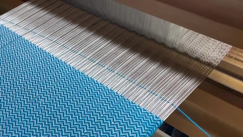 Weaving a Blue Twill Hand Towel: Relaxing ASMR for Craft Lovers