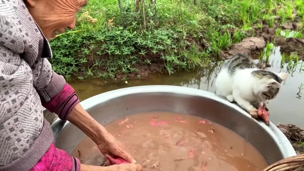 Grandma, I want to eat a sweet potato too 🥰