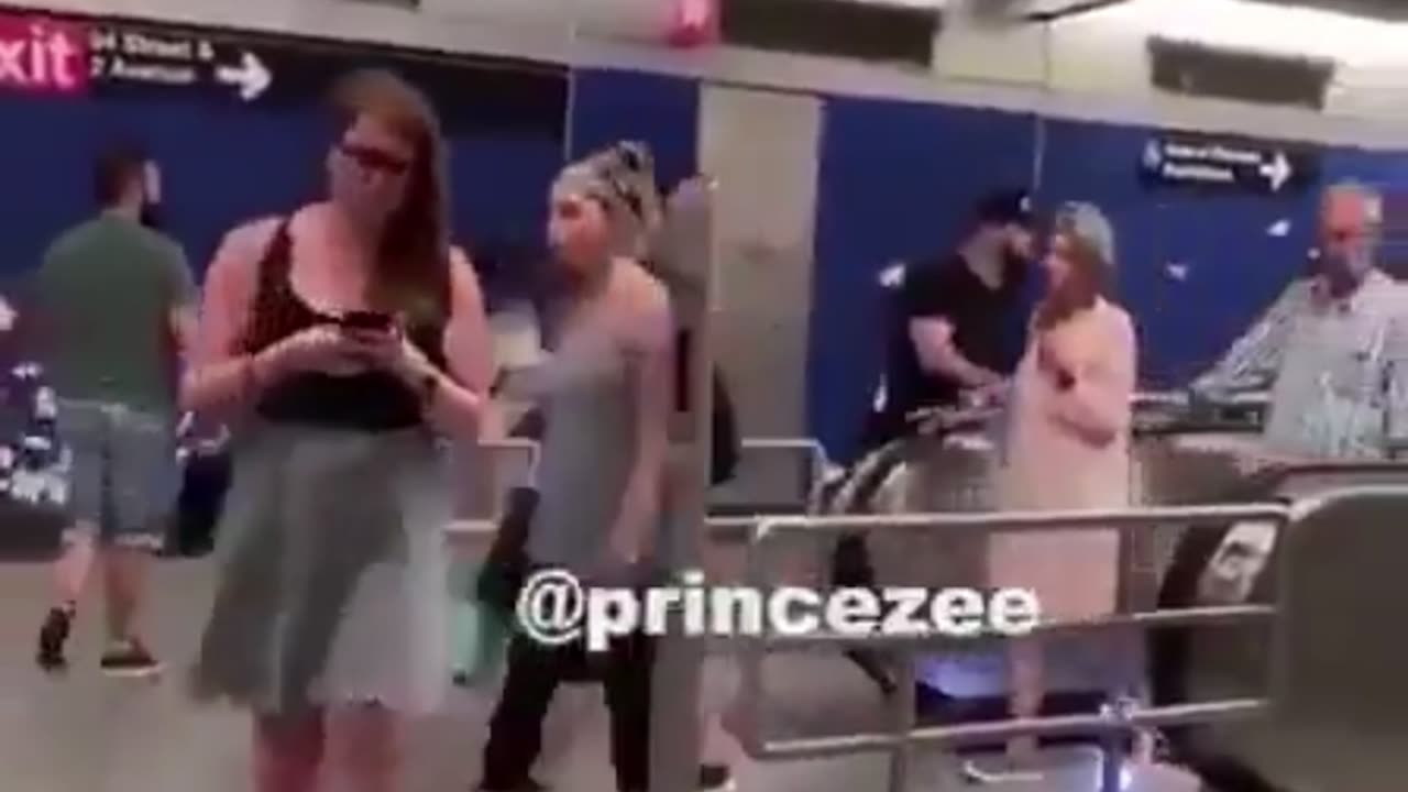 Squatting Guy Takes a Dump in Subway Trashcan