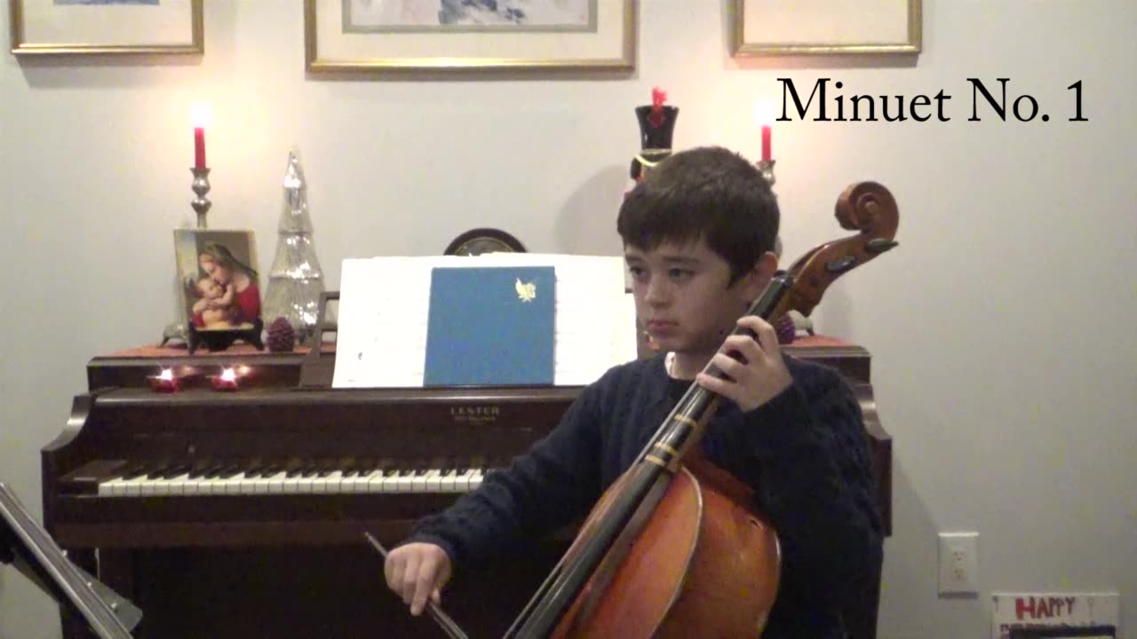 Bach Minuet No 1 on Cello by Albert M., 9 years old