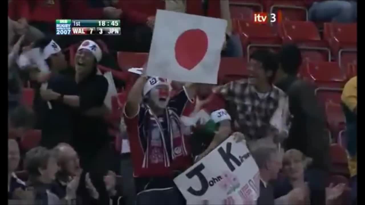 Brilliant try by Japan vs Wales 2007 Rugby World Cup